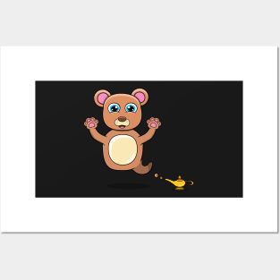 Cute Bear Ghost and Flying Posters and Art